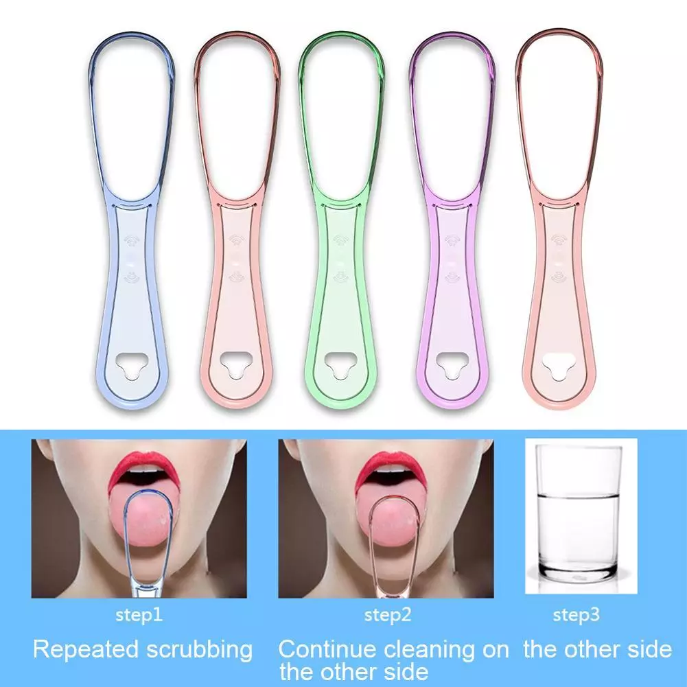 Tongue Cleaners Adult Tongue Scraper Tongue Coating Cleaning Scraping Off Breath Tongue Cleaning Scraper Food Grade PP Material