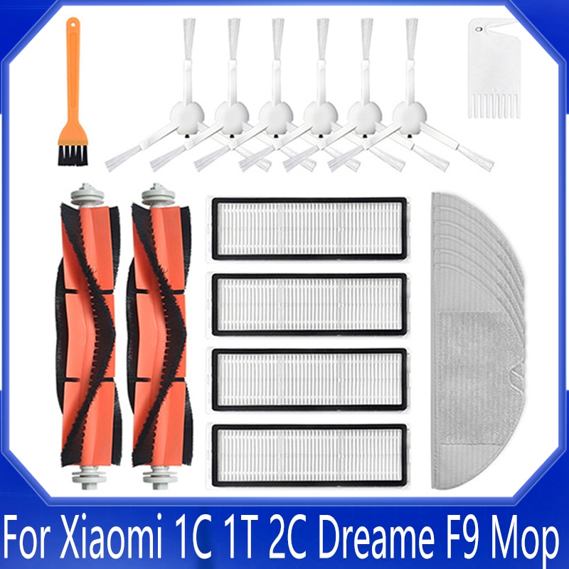For Xiaomi 1C 1T 2C Dreame F9 Mop 2 Pro + STYTJ01ZHM STYTJ03ZHM SKV4093GL SKV4073CN XMSTJQR2C Filter Main Side Brush Mop