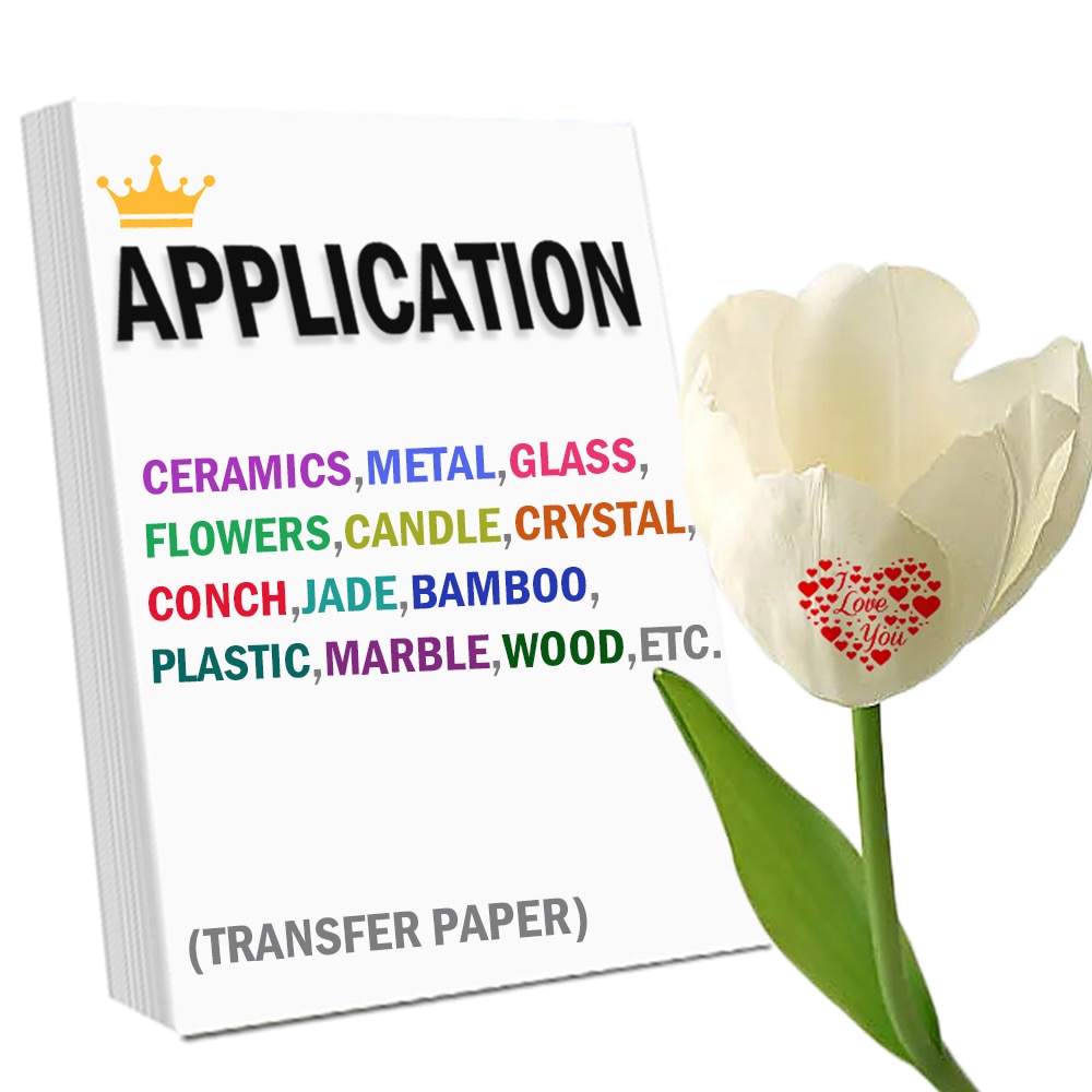 A4 Size Inkjet Water Slide Decal Paper Undeformed Colorfast Clear Transparent Water Transfer Paper For Flowers