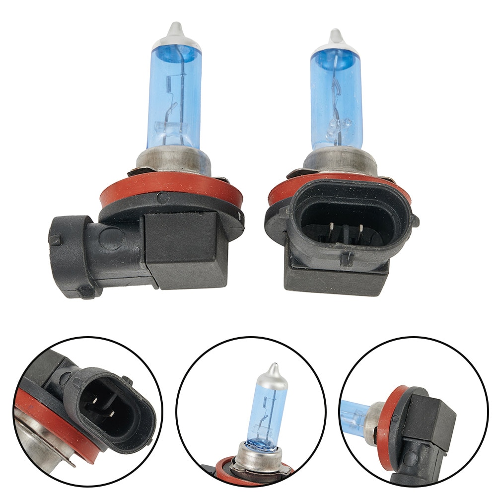 2Pcs Car Headlight H11 6000K Xenon Gas Halogen Light White Lamp Bulbs 100W DC 12V Car Halogen Xenon Bulb Car Accessories