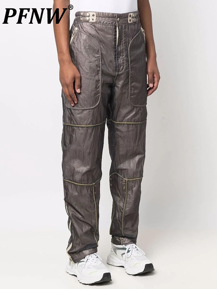 PFNW High Street Fashion Brand Men's Clothing European And American Retro Loose Safari Style Tide Loose Casual Trousers 12A