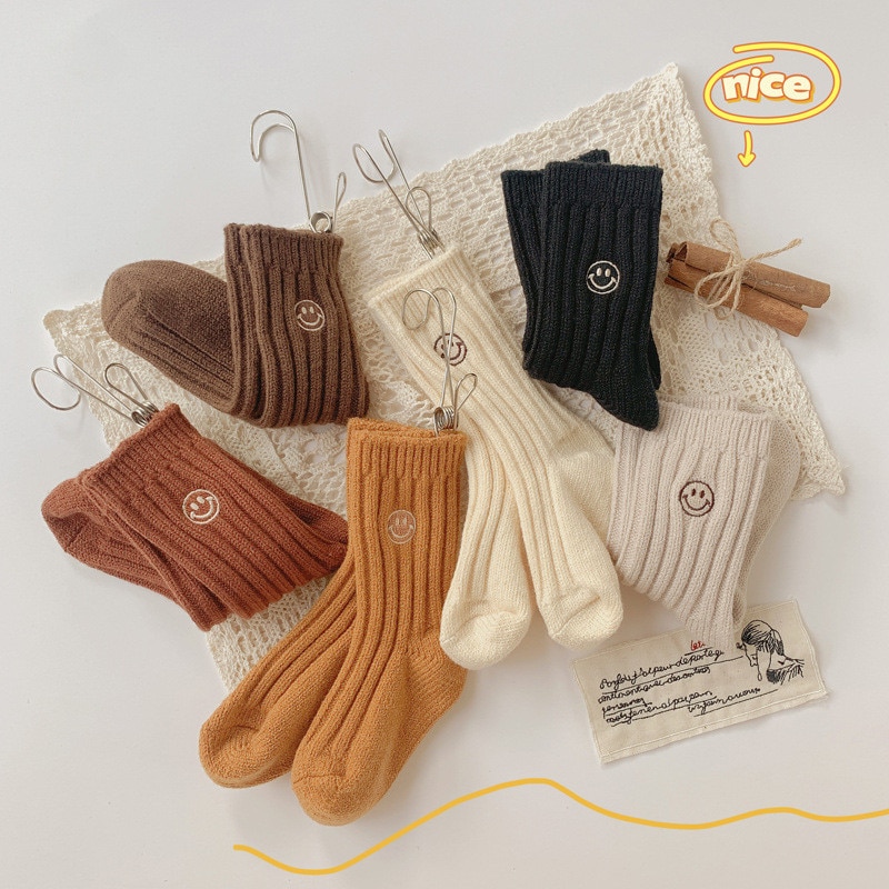 Classic New Loose Socks Women 200 Needles Cotton Knitting Rib Solid Colors 6 Kinds of 4 Seasons Basic Daily Women Socks