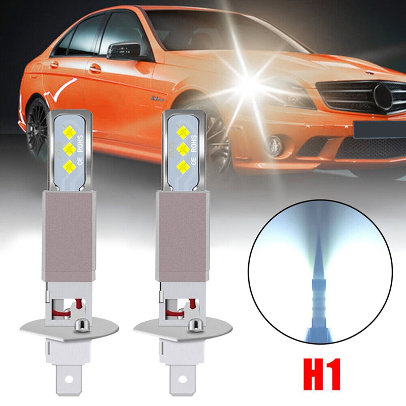 2pcs H1 Led Fog Lamp Bulbs Kit 12V 24V 360-degree Beam Angle Headlight Bulb Ip67 Waterproof Replacement Parts Headlampt 6063LM