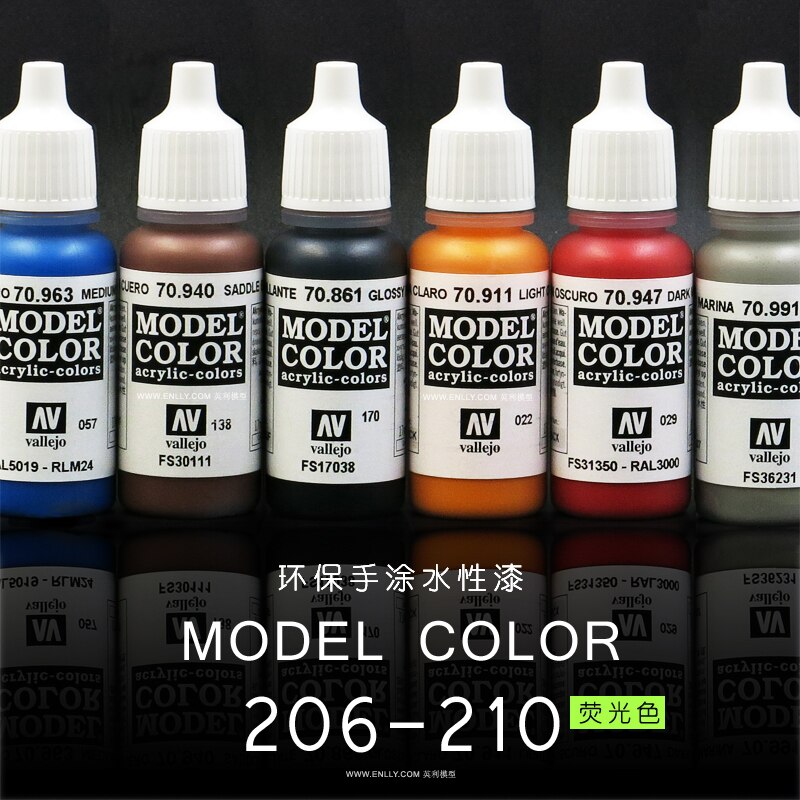 Vallejo Paint AV Spanish Model Painted fluorescence Color Soldier Militar Environment-friendly Water-Based hand Coating 206-210
