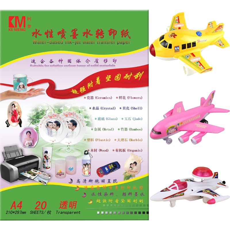 (10 pieces/lot) transparent Inkjet A4 decal water transfer paper be used with Inkjet printer good toughness,no broken,no powder
