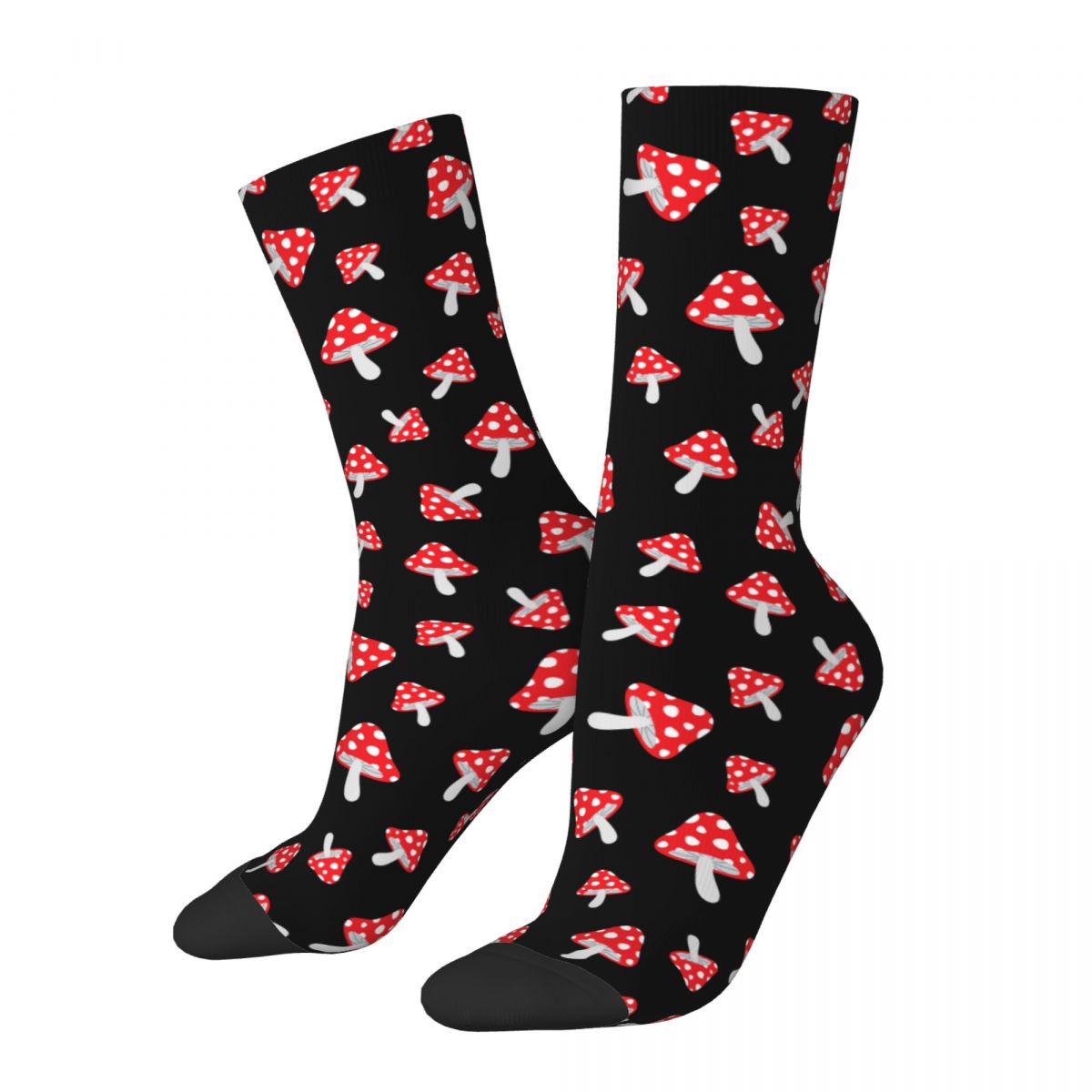 Fashion Mushroom Basketball Socks Polyester Long Socks for Unisex