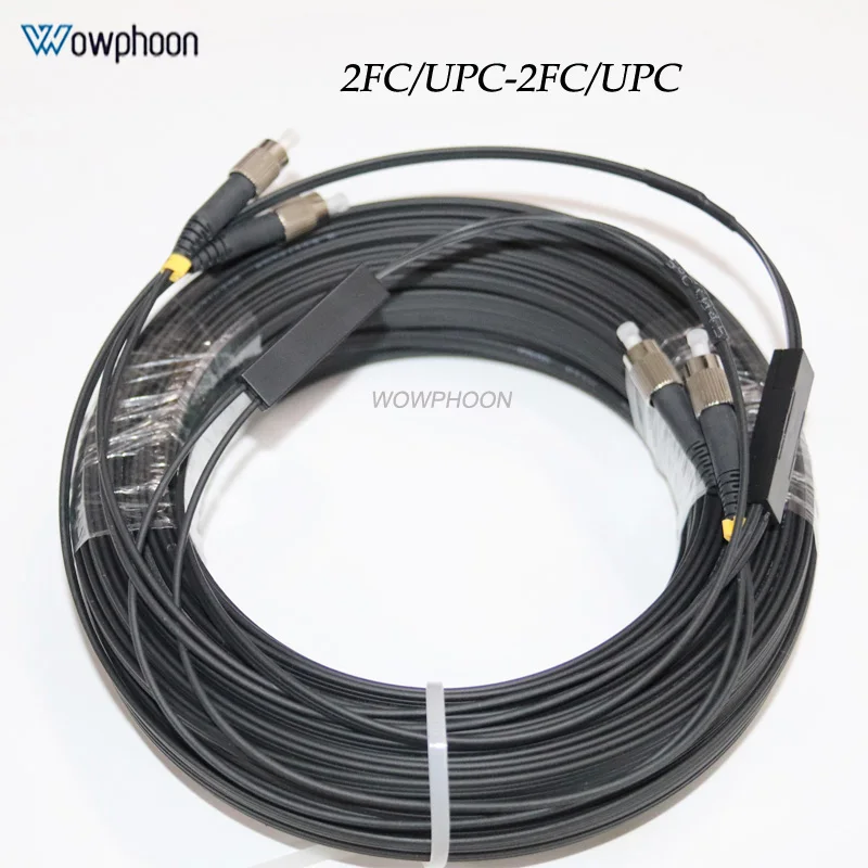 Fiber Optic Patch Cord Cable, 2 Core, Outdoor FTTH, SC, LC, ST, FC, G657A1, Length 3 Steel, 2 Core, 50m customized