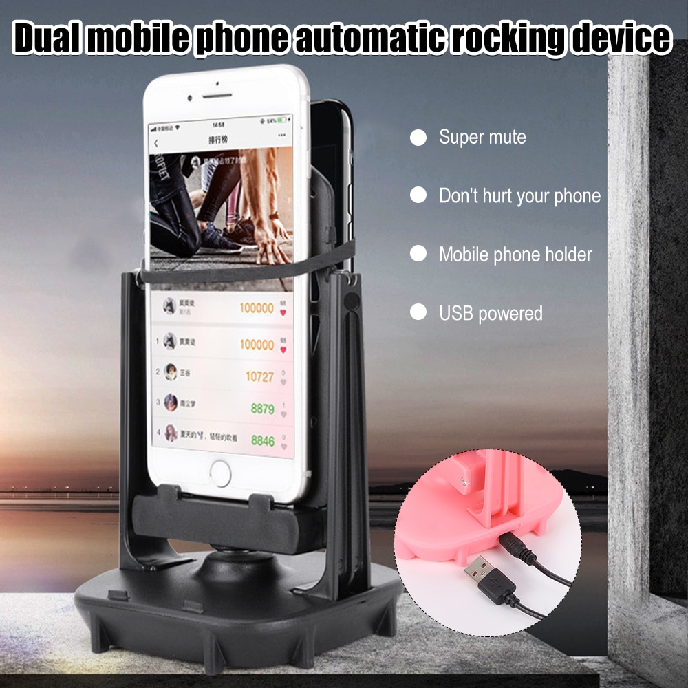 Desk Walking Swing Shaker Mobile Phone Stand Holder Automatic Swing Shake Phone Wiggler Pedometer Brush Stepper for Phone