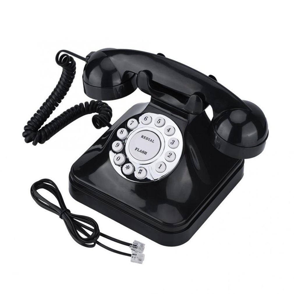 Black High Definition Call European Vintag Landline Telephone Antique Large Clear Button Landline Telephone