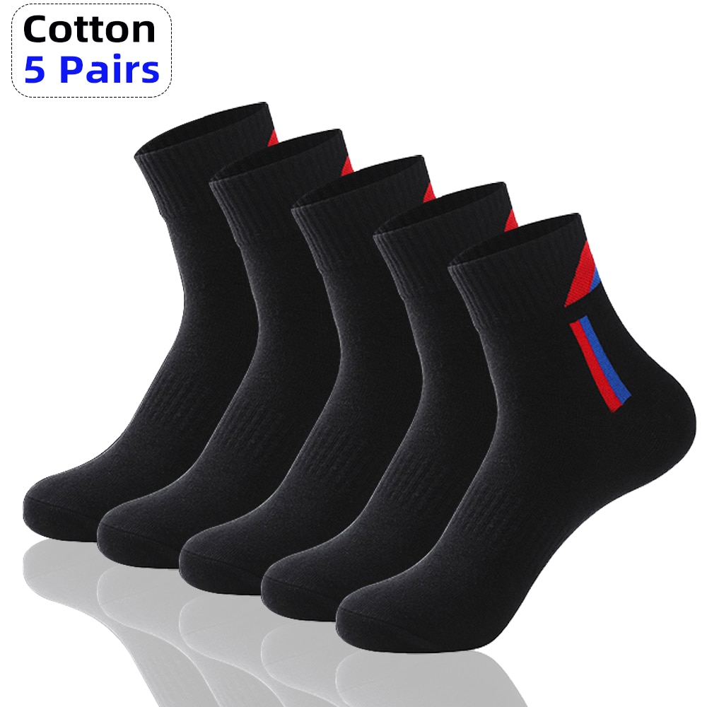 5 Pairs High Quality Men's Socks Anti-odour Breathable Casual Autumn Winter Mid-tube Socks New Men's Socks Sports Cott