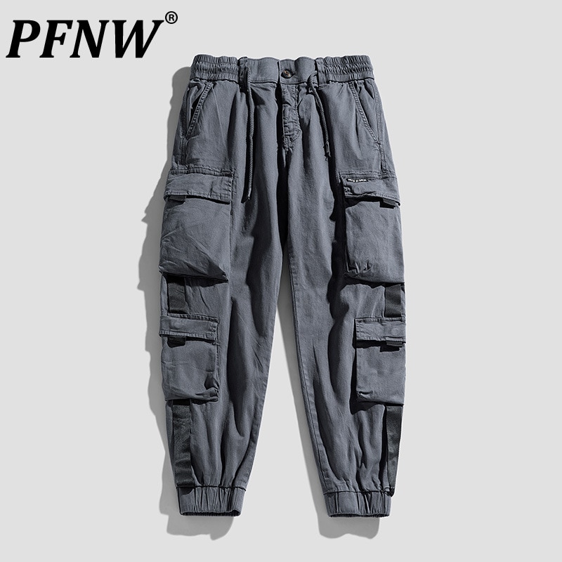PFNW Niche Design Safari Style Japanese Overalls Men's Spring Autumn Multi Pockets Loose Outdoor Sports Leisure Pants 12A61