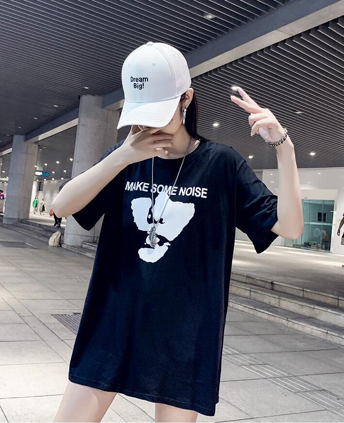 2023HOT ZNG 2019 New Fashion T shirt Woman Spring Summer Girls Print Short Sleeve O Neck Cotton Fit Soft Women Tshirt