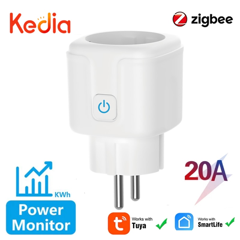 20A Smart Plug Tuya Zigbee 3.0 Mini Socket Smart Home Power Metering Outlet Works With Alexa Google Home Hub Required