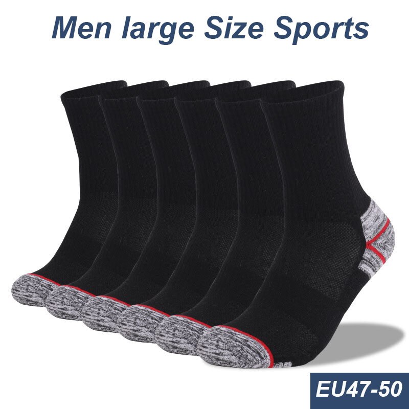 Men Autumn Winter Thickened Large Size Medium Tube Sports Socks Outdoor Hiking Sweat Absorbent Warm Running Cotton Socks
