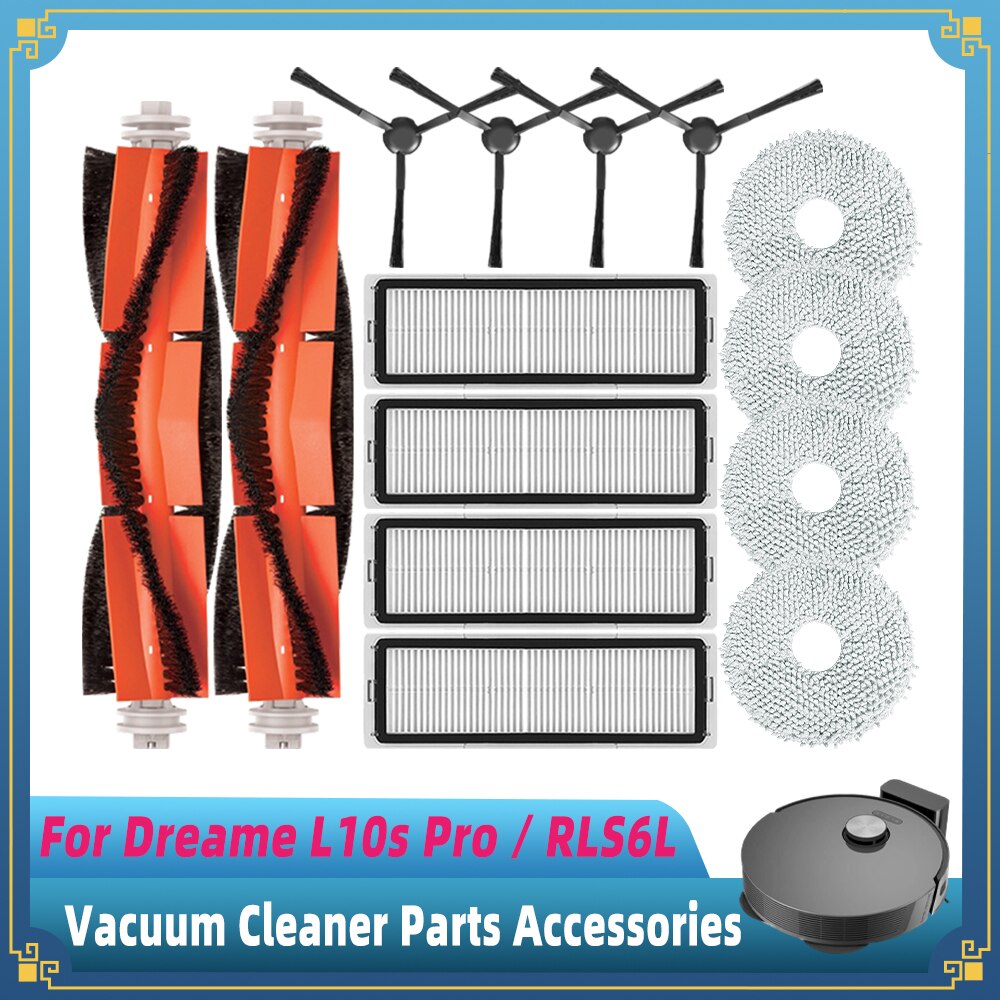 For Dreame L10s Pro Robot Vacuum Cleaner RLS6L Replacement Spare Parts Accessories Main Brush Side Brush Hepa Filter Mop Pad