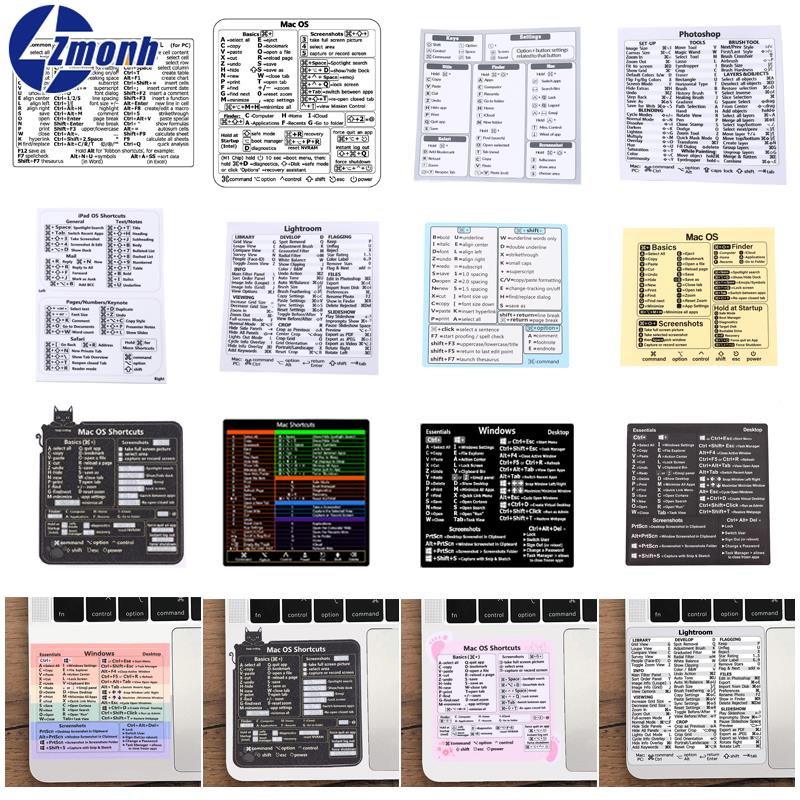 Windows PC Reference Keyboard Shortcut Sticker Quick Reference Keyboard Guide For Computer Laptop Desktop Removable Stickers