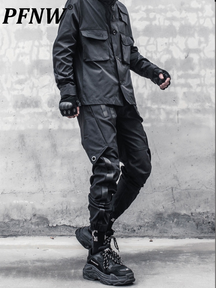 PFNW Original Darkwear Functional Cargo Pants L Stitching Loose Legged Overalls High Street Multi Pocket Casual Trousers 12A5359
