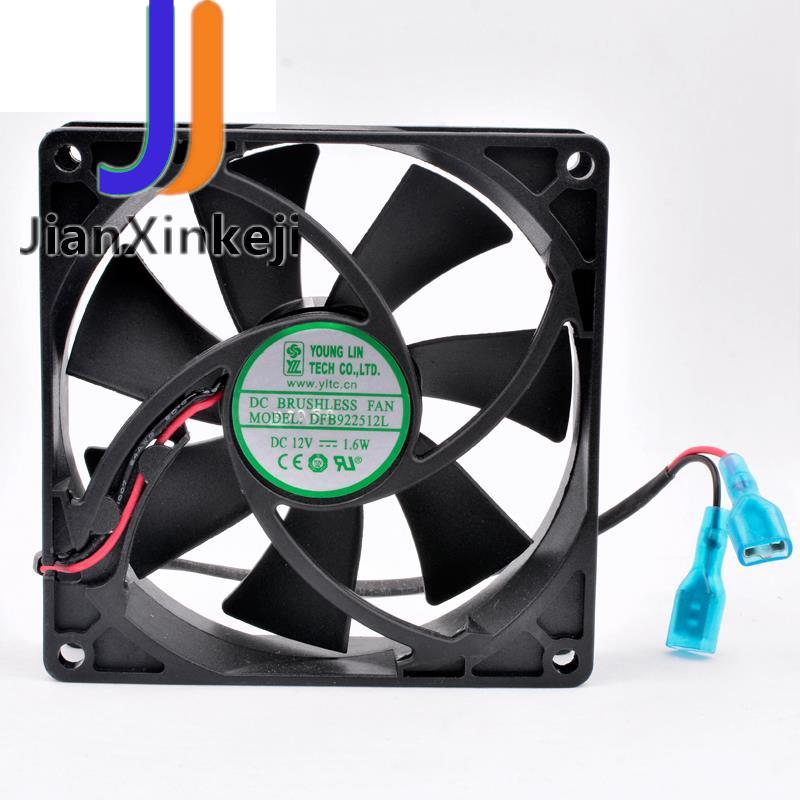 DFB922512L 92mm fan 92x92x25mm DC12V 1.6W 2 wires, double ball bearings, cooling fan for chassis power supply CPU