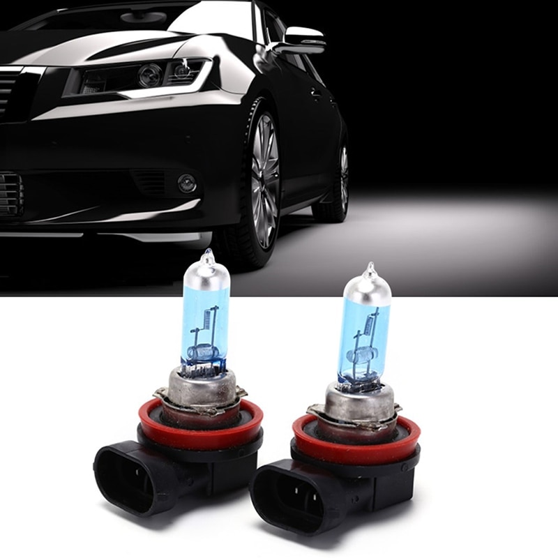 2pcs H11 12V Halogen Bulb 55W Car Headlight Super Bright White Auto Fog Head Light Lamp White Light accessori auto light bulb