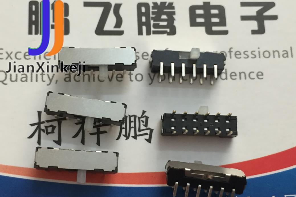 6pcs original new in stock MHS422 micro toggle switch 12 feet 2 gear side dial sliding double row vertical