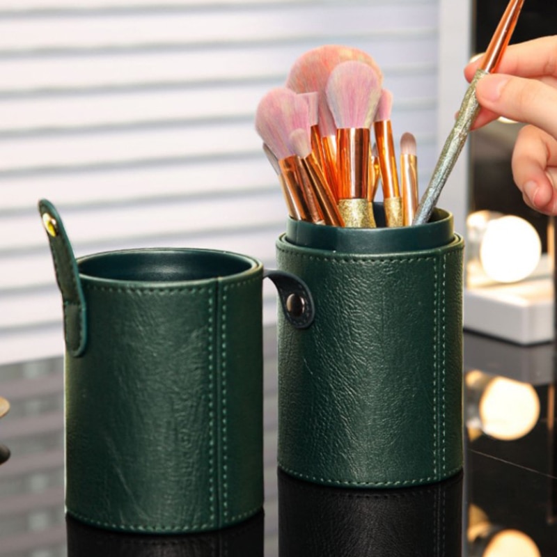 Portable PU Leather Travel Makeup Brushes Pen Holder Storage Empty Holder Makeup Brushes Holder Storage