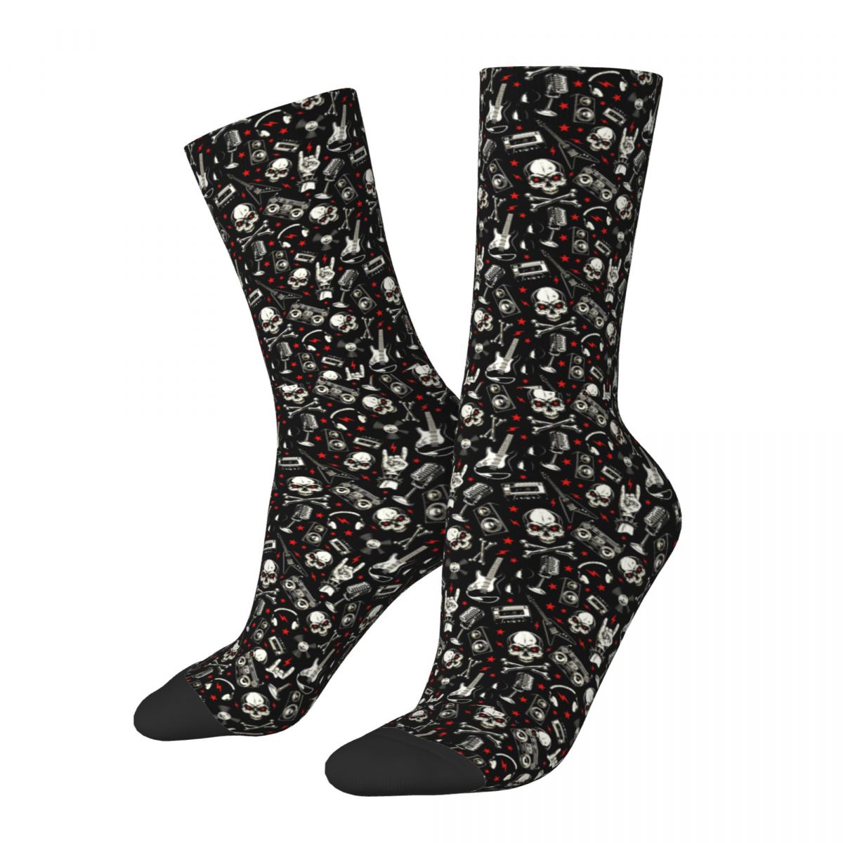 Autumn Winter Harajuku Unisex Retro Heavy Metal Socks Punk Rock Music Breathable Basketball Socks
