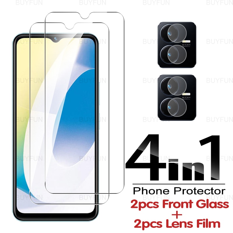 4in1 HD Screen Protector For vivo Y22 Y22s 4G Tempered Glass Case For vivo vi vo vavo Y22 6.55inch V2207 Camera Lens Safety Film