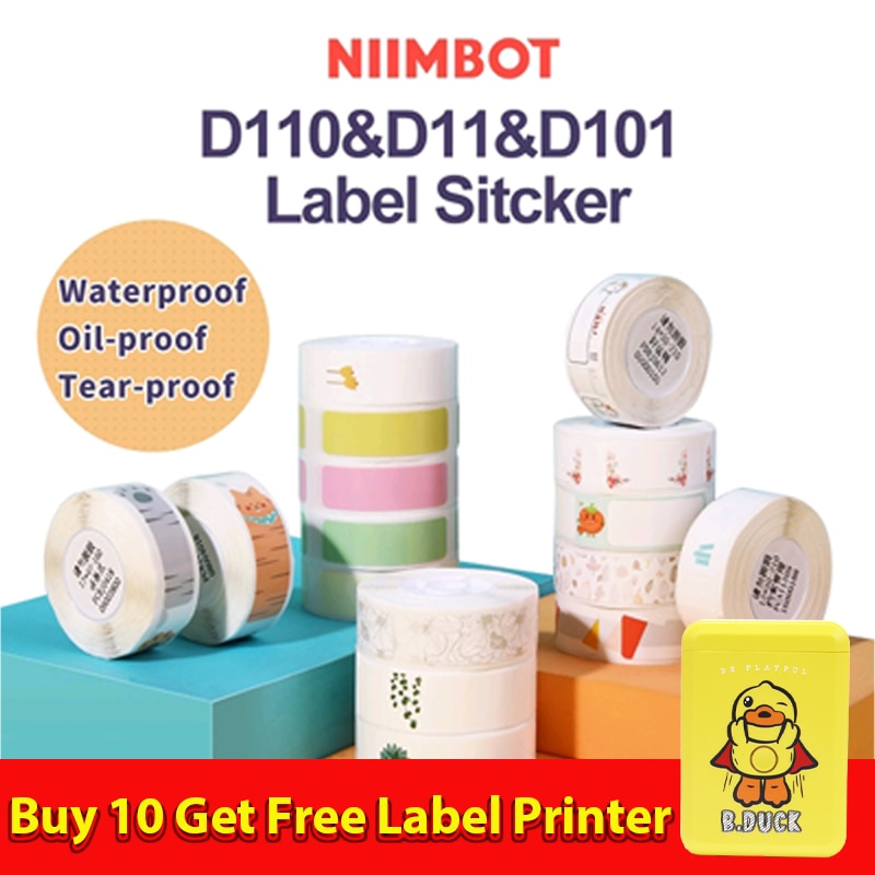 Niimbot D11 D110 D101 Mini Label printer paper Printing Label Waterproof Anti-Oil Price Tape Scratch-Resistant Label Sticker