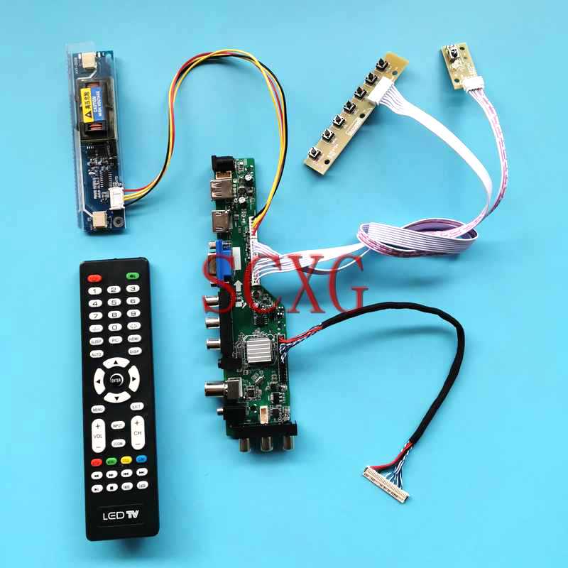 For HT156WX1 LM156WH1 M156B1 LCD Digital Controller DVB Board Kit LVDS 30 Pin 1366*768 15.6" 2-CCFL USB HDMI-Compatible VGA
