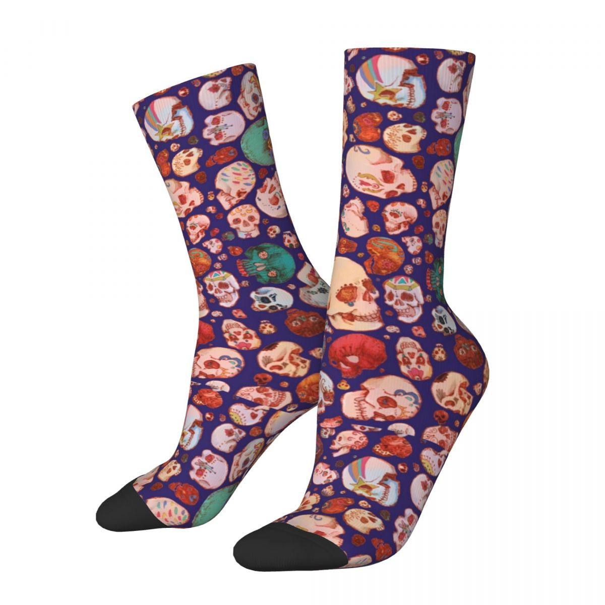 Skull Doodles Sugar Skull Socks skull festive anatomy death day of the dead Socks Harajuku Autumn Winter Middle Tube Socks Gift