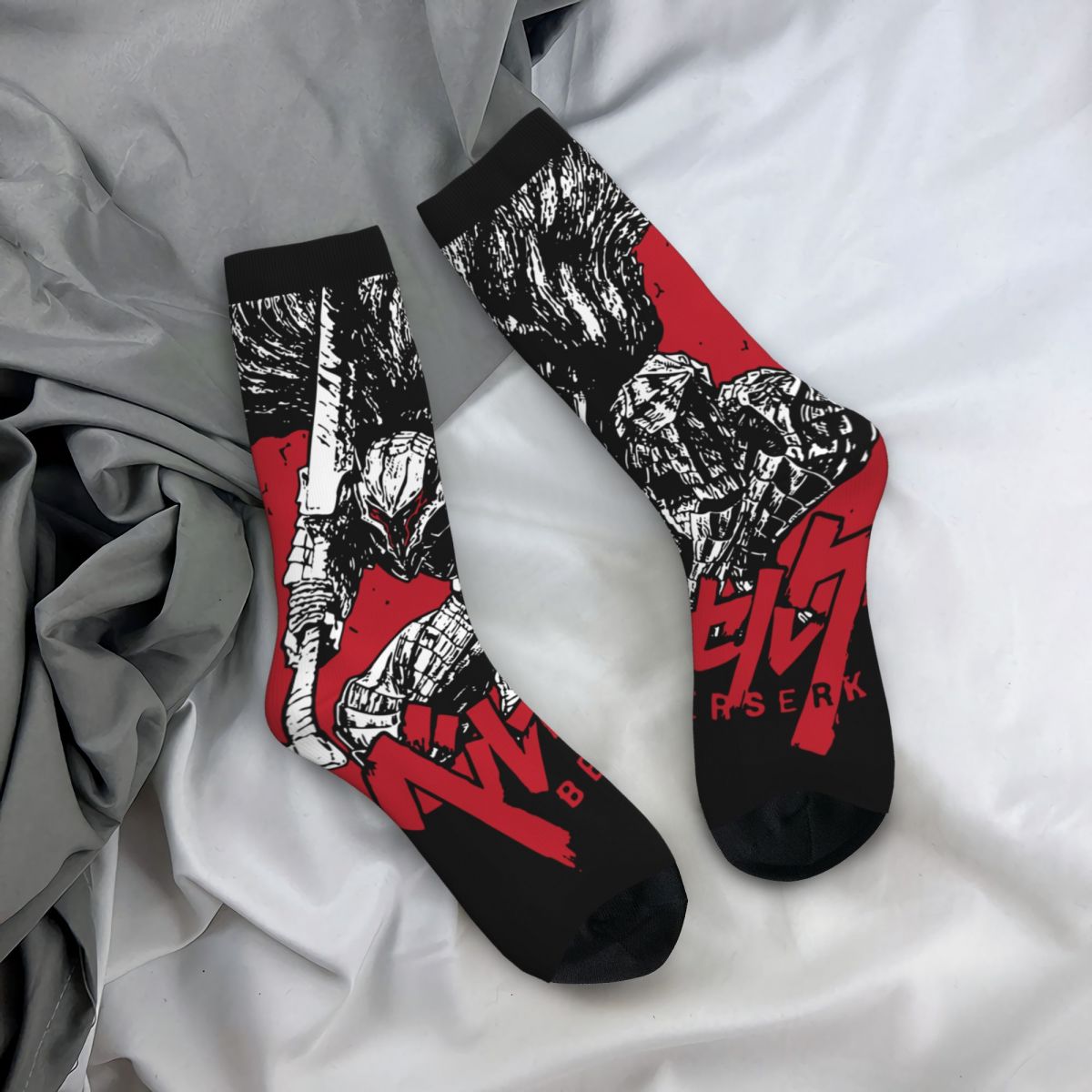 Berserk Black Swordsman Manga Socks Men Women Polyester Funny Happy Socks High Quality Spring Summer Autumn Winter Socks Gifts