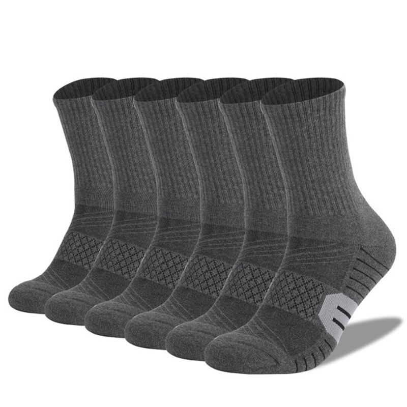 Urgot Brand 6 Pairs Outdoor Sports Men Socks Thickened Hiking Socks Sweat Absorbing Running Sock Autumn Winter Large Size 47-50