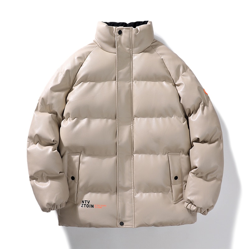 Classic Solid Color Winter Warm Thicken Coat Glossy Leather Parkas Windproof Warm Bubble Jacket Comfortable Puffer Jacket
