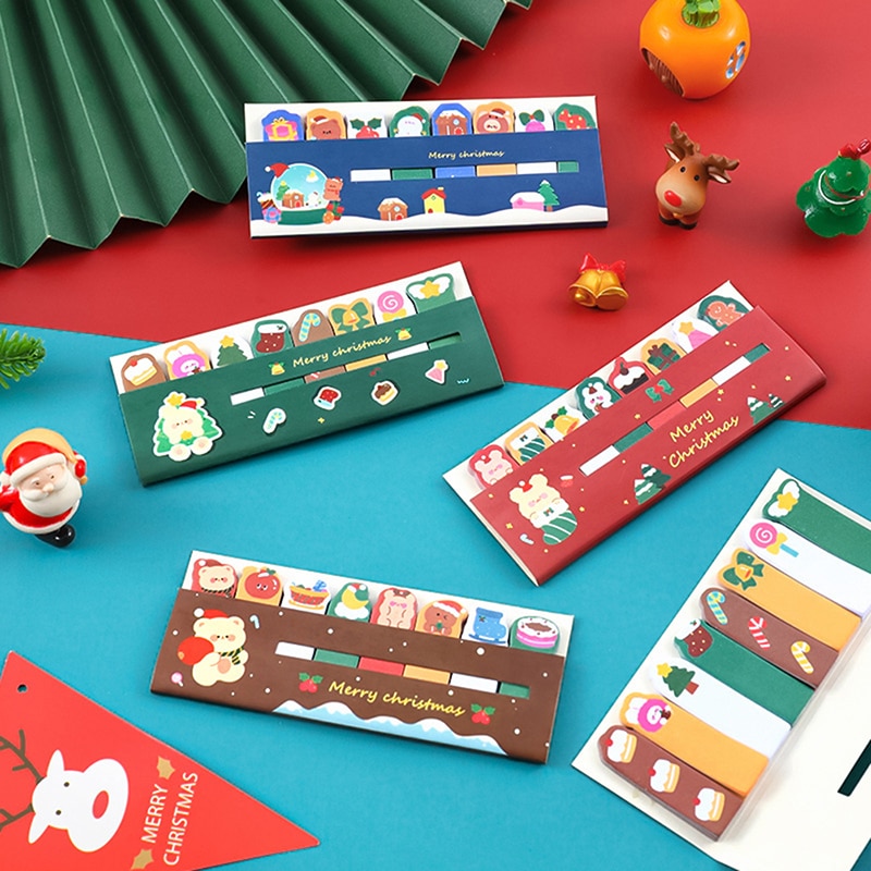 Kawaii Christmas 120 Sheets Sticky Notes Index Tabs Bookmark Memo Pad