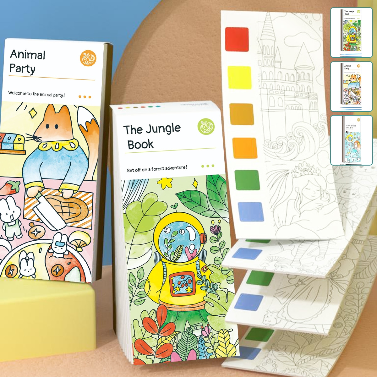 Watercolor Painting Book with Brush 20 Pages Watercolor Paper Creative Preschool Watercolor Drawing Book Art Painting Supplies