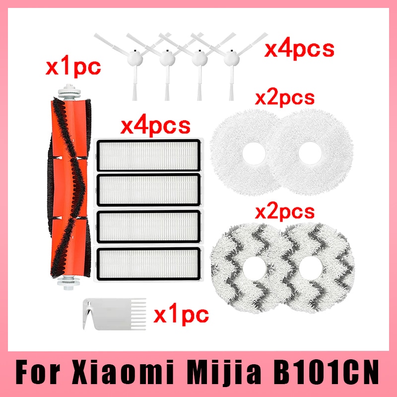 Accessories For Xiaomi Mijia B101CN Vacuum and Mop Robot Replacement Main Side Brush Hepa Filter Mop Cloth Spare Parts