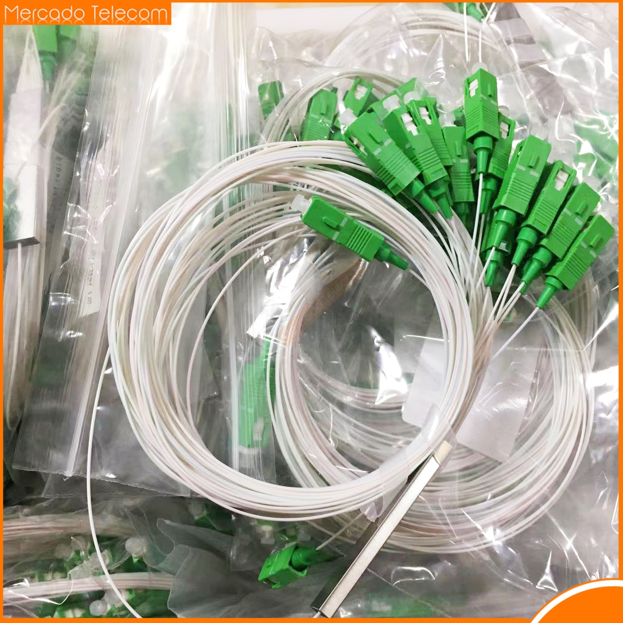 Wholesale 50pcs 1X8 PLC Splitter / Fiber Optic PLC Spliter APC SC APC SC UPC Splitter
