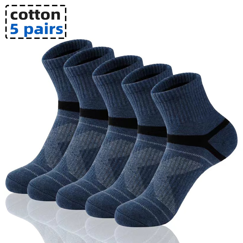 10PCS=5Pair High Quality Cotton New Autumn Men's Socks Running Winter Casual Breathable Active Socks Stripe Sport Socks EUR