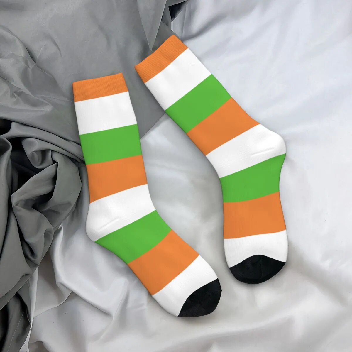 Funny Indian Flag Basketball Socks Polyester Middle Tube Socks for Women Men Sweat Absorbing