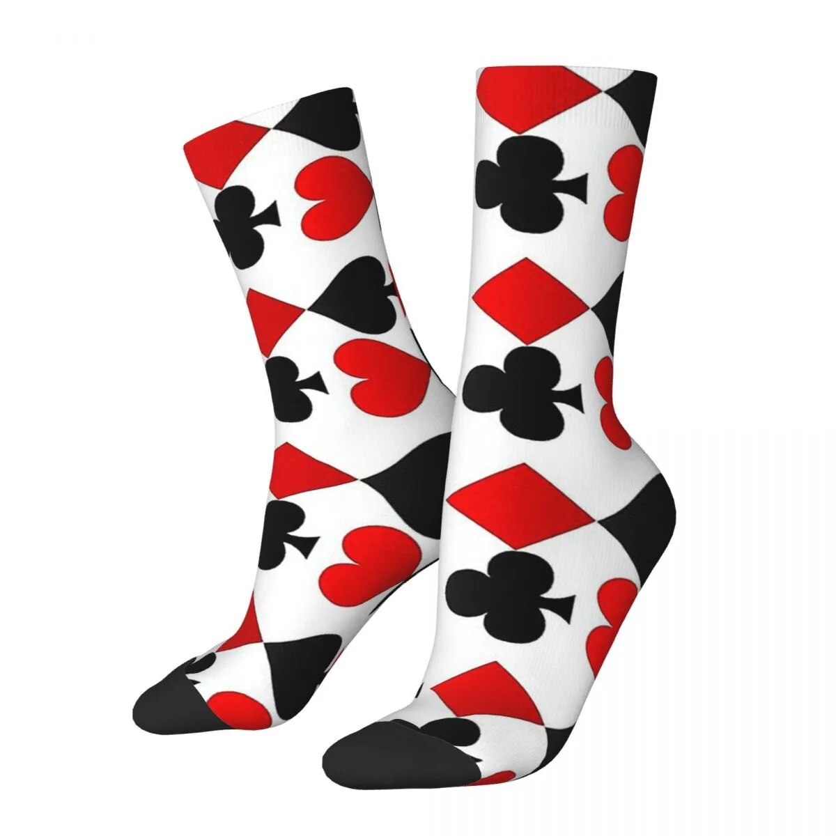 Hip Hop Retro Hearts Diamonds Clubs Spades Playing Card Crazy Men's Socks Unisex Harajuku Seamless Printed Crew Sock Boys G