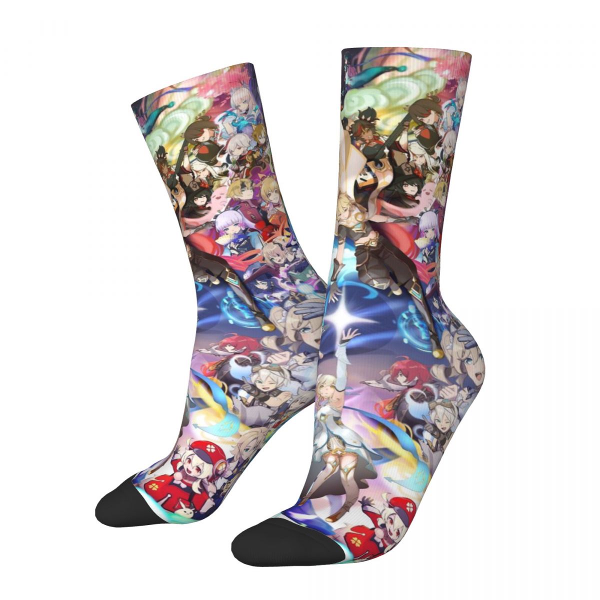 Men's Socks Cool Characters Vintage Harajuku Genshin Impact Street Style Novelty Seamless Crew Crazy Sock Gift Printed