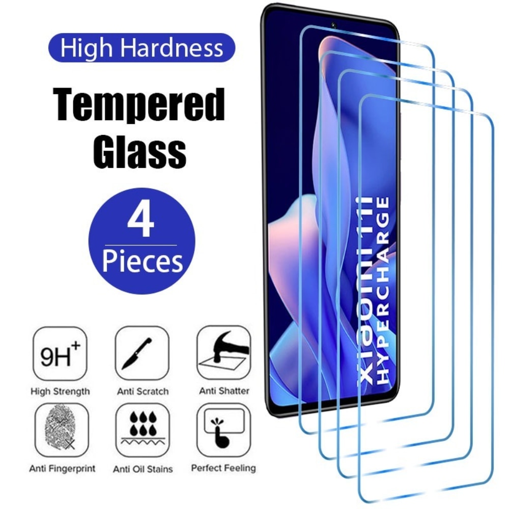 4PCS Screen Protector for Xiaomi Mi 11 10 9 Lite 11i 9T 10T Pro Tempered Glass for Poco F2 M2 M3 M4 X3 X4 Pro GT NFC 5G Glass