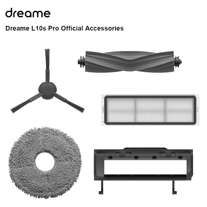 Dreame Bot L10s Pro L10s Ultra Robot Vacuum Cleaner Original Accessories Parts, Main Brush/Side Brush/Cover/Filter/Detergent/Rag