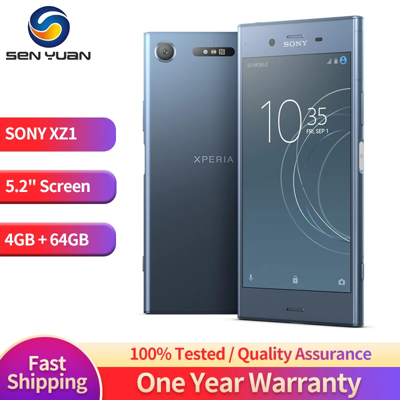 SONY Xperia XZ1 G8341 G8342 JP Verson 1/2 Sim Card 4G RAM 64G ROM 5.2" Octa Core 19MP WIFI GPS Android LTE Original Mobile 