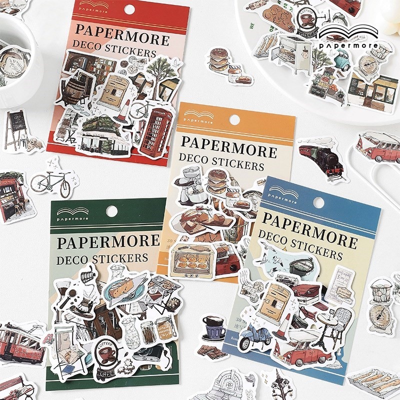 30 Pcs Vintage Travel Sticker Pack Retro Travelling Tourism Stickers For Scrapbooking Art Projects Crafts Diary Journaling Decal