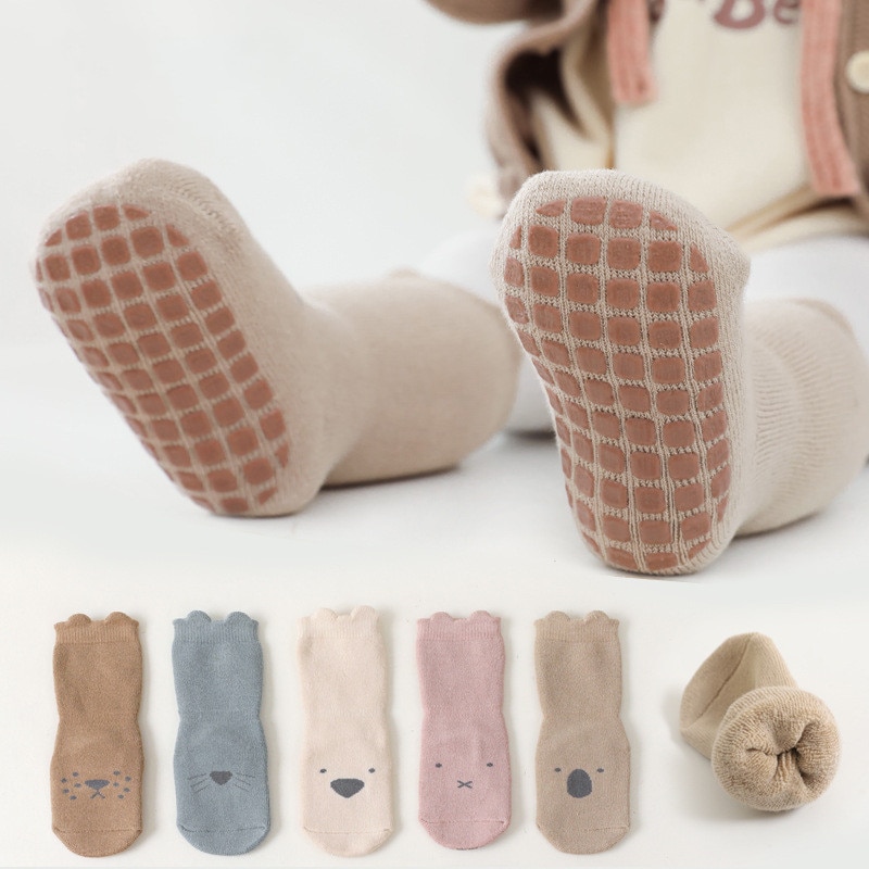 Cartoon Newborn Socks Children's Anti-slip Socks Cute Boy Cotton Baby Toddler Socks