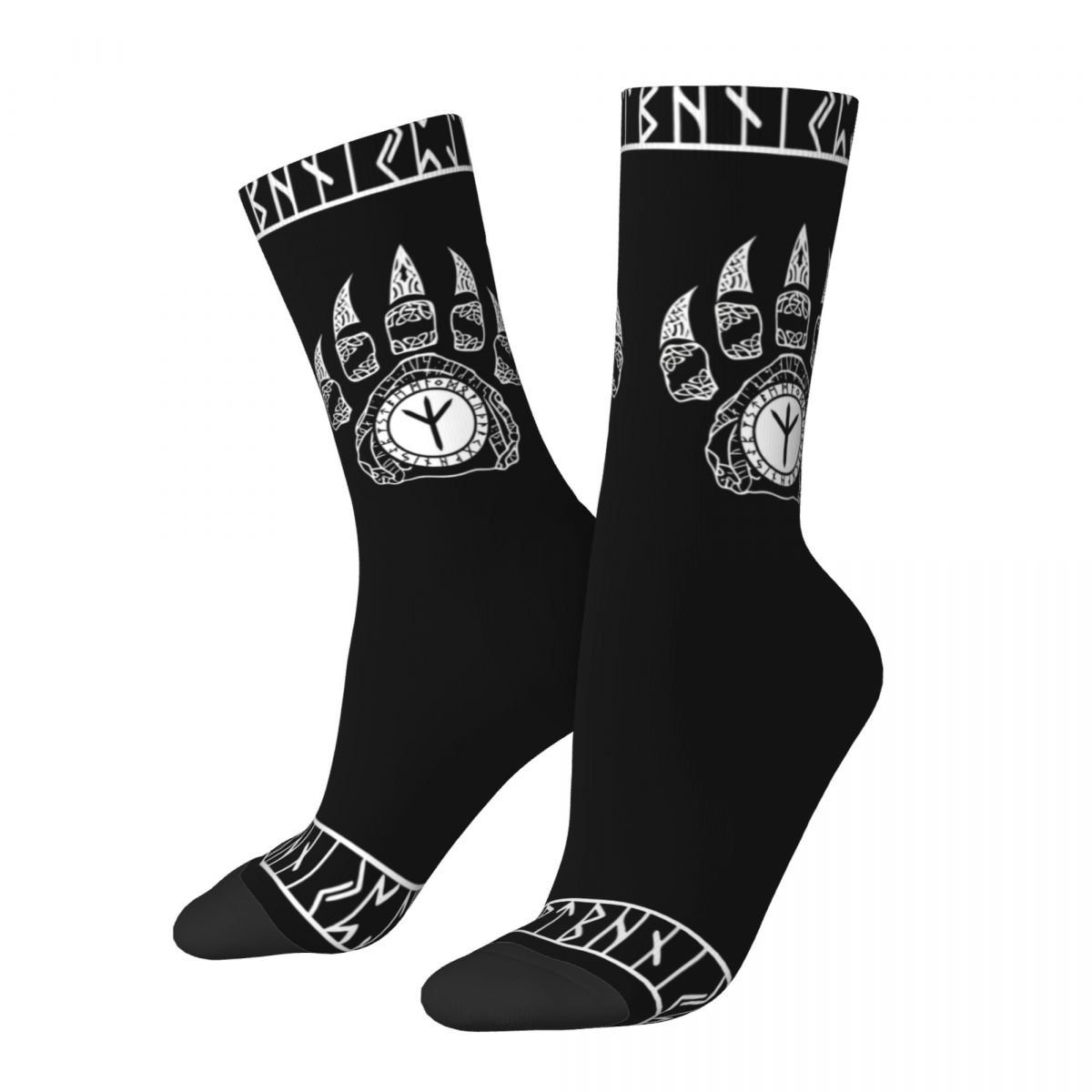 Hip Hop Vintage Rune I Berserker B Crazy Men's Socks Viking Unisex Street Style Seamless Printed Novelty Crew Sock Boys Gif