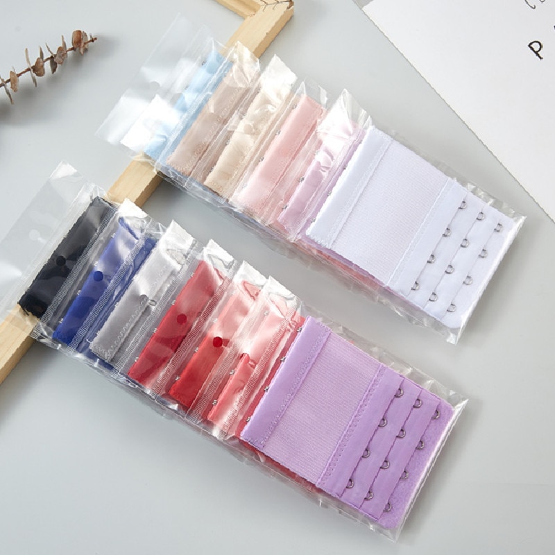 1/2/3/4 Buckles Hook Women Bra Extender Strap Adjustable Belt Buckle Extension Strap Hook Clip Expander Bra Accessories 4 Rows