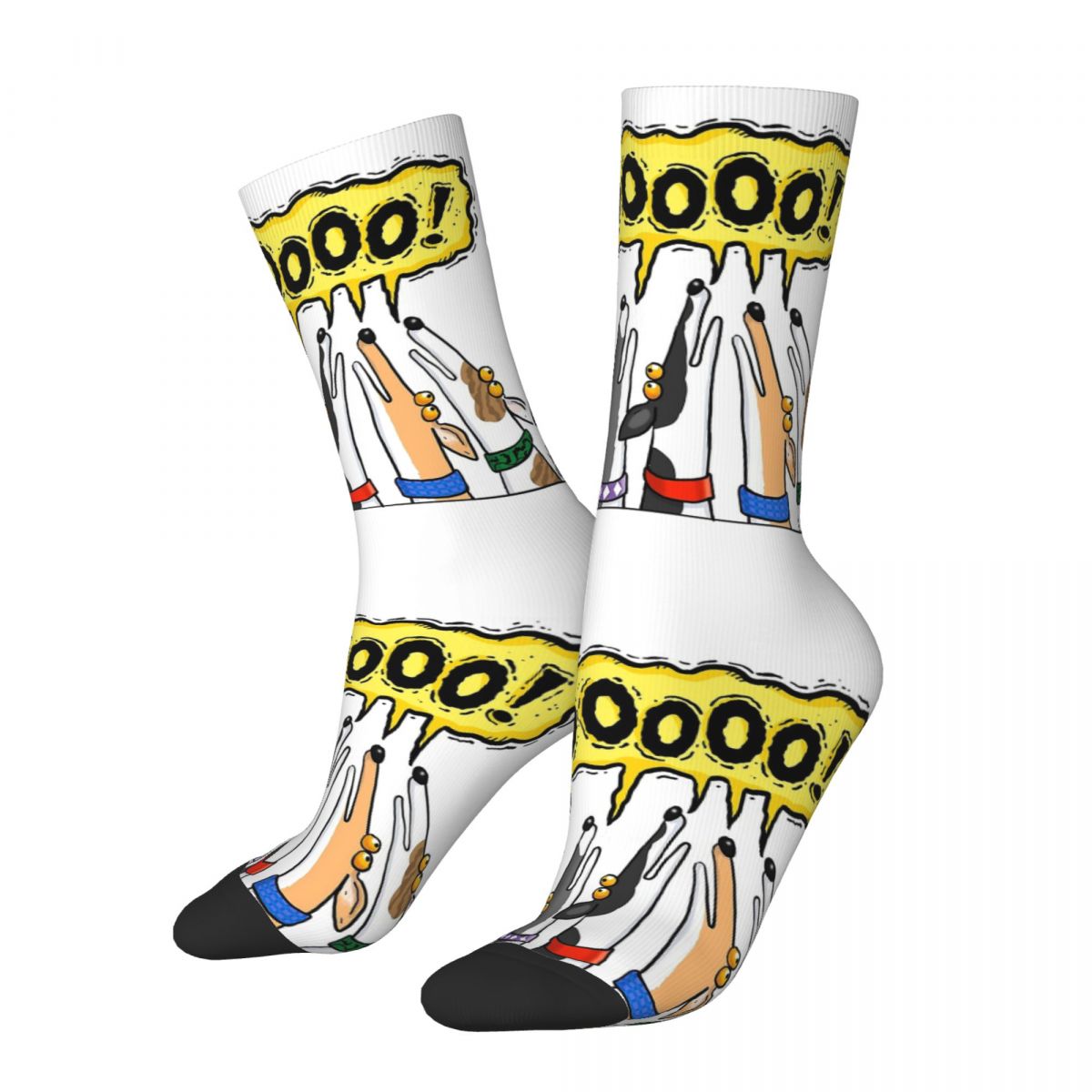Happy Funny Men's Socks Roooooo Vintage Harajuku Geryhound Greyhounds Dog Hip Hop Novelty Pattern Crew Crazy Sock Gift Prin