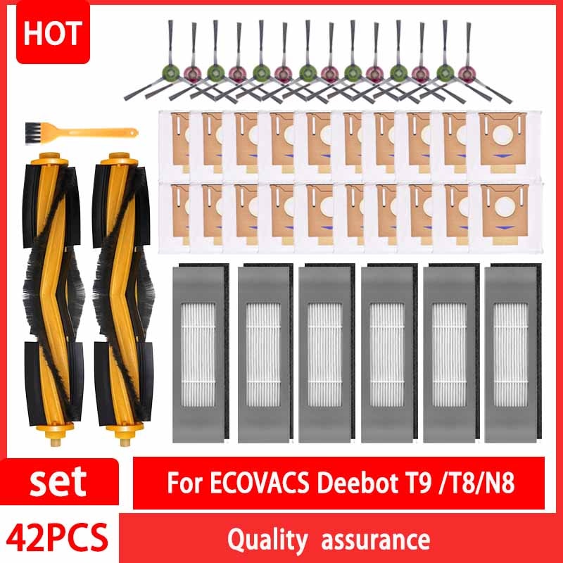 For ECOVACS Deebot T9 AIVI T8 AIVI N8 Pro Spare Parts Robot Vacuum Cleaner mop cloth Side Main Brush Dust Bag Filter Accessories